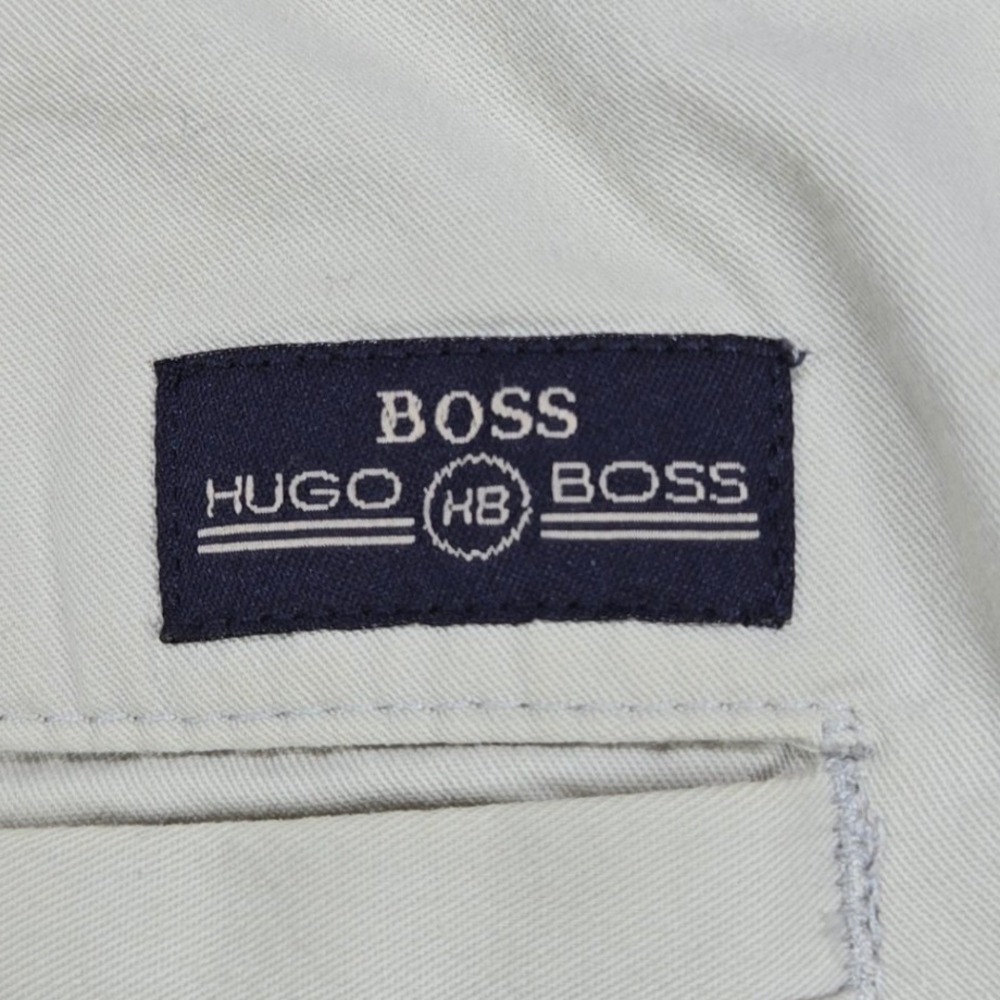 Hugo Boss Mick Trousers Chino Putty Beige Straight Cotton Mens 48 - Picture 3 of 13